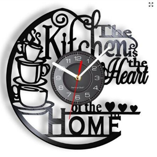 Silent Vinyl Clock – Vintage Gramophone Theme, Great for Gifts & Collectors