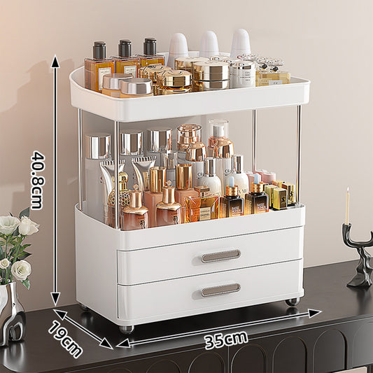 Multi-Layer Cosmetic Organizer – 4-Tier Vanity Storage with Drawers for Skincare & Perfume