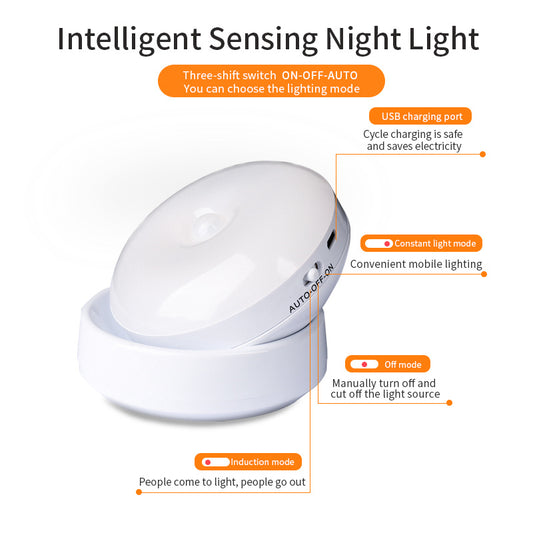 Smart LED Sensor Light with 360° Rotation – Auto On/Off Night Light